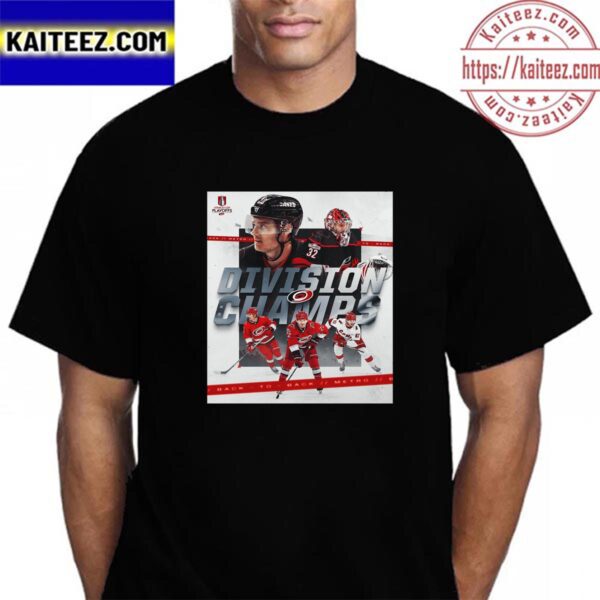 Carolina Hurricanes Back-To-Back-To-Back Division Champions Vintage T-Shirt