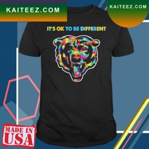 Chicago Bear Autism it’s ok to be different 2023 T-shirt
