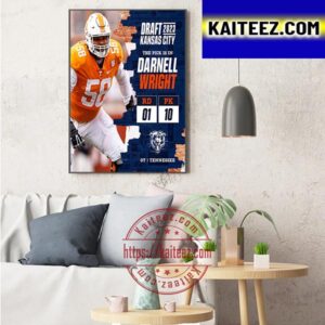Chicago Bears Select Tennessee OT Darnell Wright In The 2023 NFL Draft Art Decor Poster Canvas