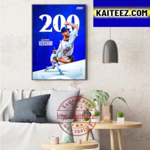 Clayton Kershaw 200 Career Wins In MLB Art Decor Poster Canvas