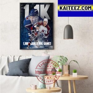 Colorado Avalanche Jack Johnson 1100 Career NHL Games Art Decor Poster Canvas
