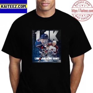 Colorado Avalanche Jack Johnson 1100 Career NHL Games Vintage Tshirt