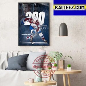 Colorado Avalanche Logan OConnor 200th Career NHL Games Art Decor Poster Canvas