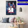 Colorado Avalanche Mikko Rantanen 50 Goals In NHL Art Decor Poster Canvas