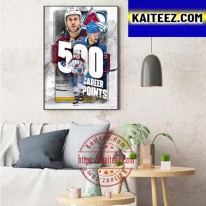 Colorado Avalanche Mikko Rantanen 500 Career Points Art Decor Poster Canvas