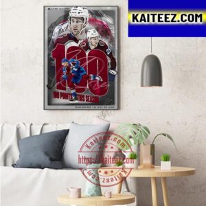 Colorado Avalanche Nathan MacKinnon 100 Points This NHL Season Art Decor Poster Canvas