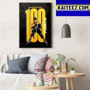 David Pastrnak 100 Point Club With Boston Bruins In NHL Art Decor Poster Canvas