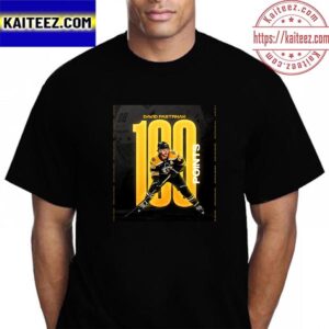 David Pastrnak 100 Point Club With Boston Bruins In NHL Vintage Tshirt