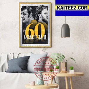 David Pastrnak 2022-23 60 Goal Club With Boston Bruins Art Decor Poster Canvas