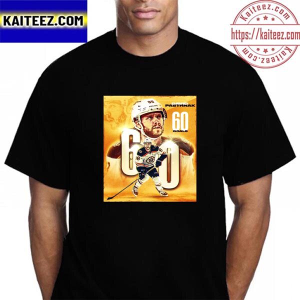 David Pastrnak 60 Goals In A Single Season Vintage T-Shirt