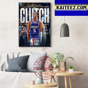 De’Aaron Fox Is The 2022-23 Kia Clutch Player Of The Year In NBA Awards Art Decor Poster Canvas