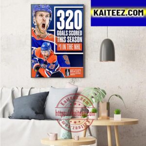 Edmonton Oilers 320 Goals Scored This Season Art Decor Poster Canvas