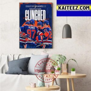 Edmonton Oilers Clinched Stanley Cup Playoffs 2023 Art Decor Poster Canvas