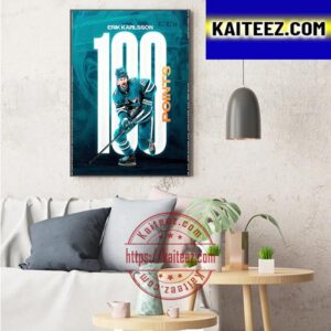 Erik Karlsson Defenseman To Hit 100 Points Art Decor Poster Canvas