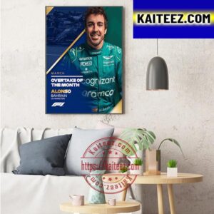 Fernando Alonso Is Overtake Of The Month Award Winner Art Decor Poster Canvas