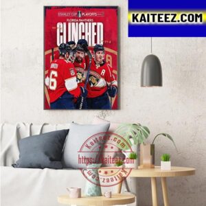 Florida Panthers Clinched Stanley Cup Playoffs NHL 2023 Art Decor Poster Canvas