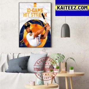 Houston Astros 10 Game Hit Streak Art Decor Poster Canvas