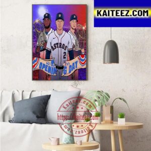 Houston Astros 2023 MLB Opening Day Art Decor Poster Canvas