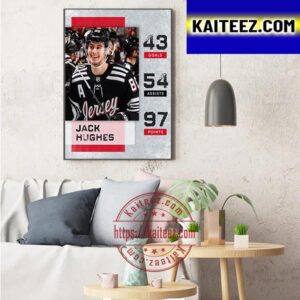 Jack Hughes Is The Single Season Record For Most Points Art Decor Poster Canvas