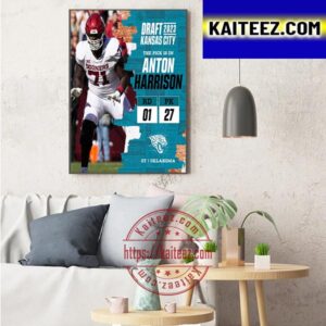 Jacksonville Jaguars Select Oklahoma OT Anton Harrison In The 2023 NFL Draft Art Decor Poster Canvas