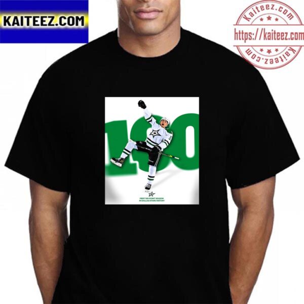 Jason Robertson First 100 Point Season In Dallas Stars Vintage Tshirt