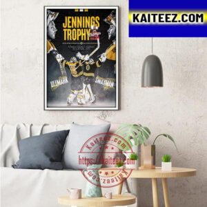 Jeremy Swayman And Linus Ullmark Are Jennings Trophy Champions Art Decor Poster Canvas