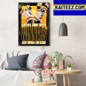 Jeremy Swayman And Linus Ullmark Are William M. Jennings Trophy Winners Art Decor Poster Canvas