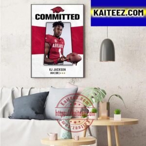 KJ Jackson Committed Arkansas Razorbacks Art Decor Poster Canvas