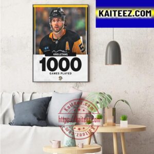 Kris Letang 1000 Games NHL Played With Pittsburgh Penguins Art Decor Poster Canvas