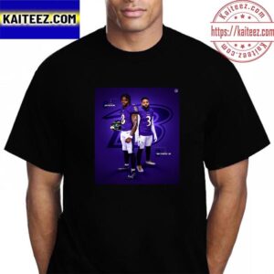 Lamar Jackson And Odell Beckham Jr Of Baltimore Ravens In NFL Vintage T-Shirt