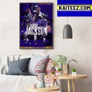 Lamar Jackson Contract Extension Baltimore Ravens Art Decor Poster Canvas