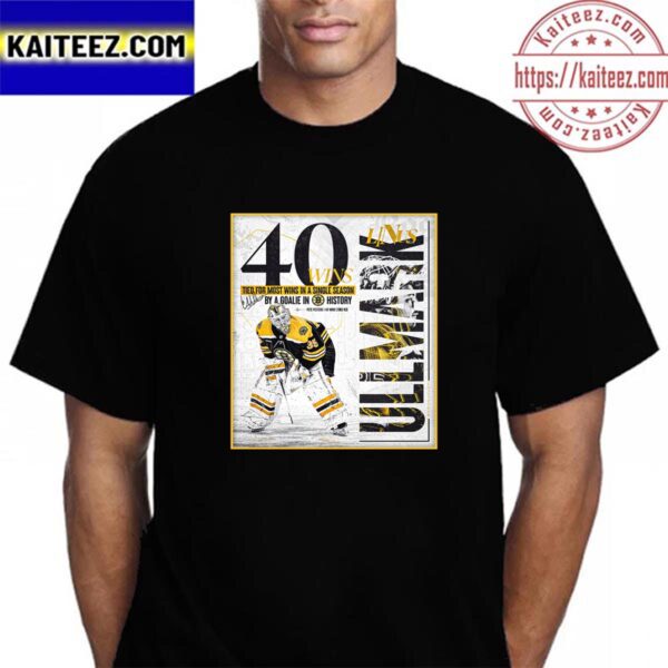 Linus Ullmark Most Wins In Boston Bruins History Vintage T-Shirt