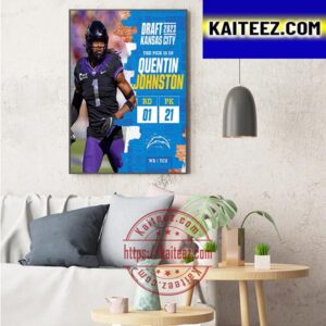 Los Angeles Chargers Select TCU WR Quentin Johnston In The NFL Draft 2023 Art Decor Poster Canvas