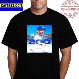 Los Angeles Dodgers Clayton Kershaw 200 Career Wins In MLB Vintage T-Shirt