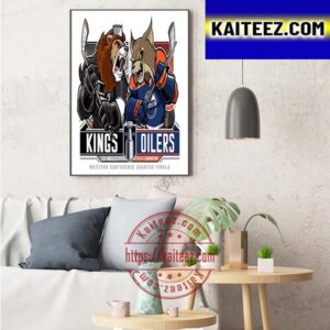 Los Angeles Kings Vs Edmonton Oilers 2023 Western Conference Quarter Finals Art Decor Poster Canvas