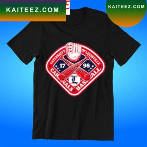 Louisville Cardinals University of Louisville Cardinals Baseball 1798 retro logo T-shirt