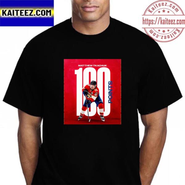 Matthew Tkachuk 100 Points On The Season Vintage Tshirt