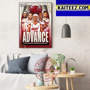 Miami Heat Advance To The Eastern Conference Semifinals NBA Playoffs Art Decor Poster Canvas