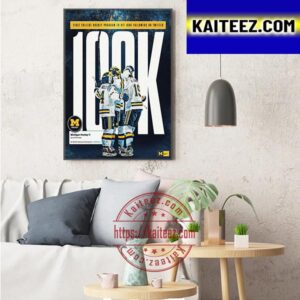 Michigan Hockey 100K Followers On Twitter Art Decor Poster Canvas