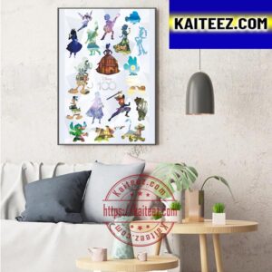 Mickey Moana Tiana Stitch And More In An Official Poster For Disney 100 Art Decor Poster Canvas