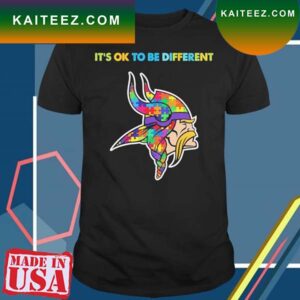 Minnesota Vikings  Autism it’s ok to be different 2023 T-shirt