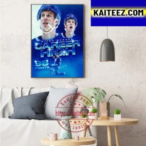 Mitch Marner Career-High 98 Points In A Season Art Decor Poster Canvas