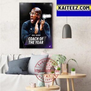 NBA Coach Of The Year Is Mike Brown In Season 2022-23 Art Decor Poster Canvas