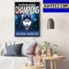 NCAA Mens Basketball 2023 National Champions Are UConn Huskies Art Decor Poster Canvas