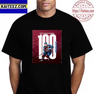 Nathan MacKinnon 100 Points This NHL Season With Colorado Avalanche Vintage T-Shirt