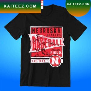 Nebraska Cornhuskers Scarlet Nebraska Huskers Baseball Hawks Field retro T-shirt