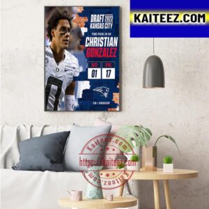 New England Patriots Select Oregon CB Christian Gonzalez In The 2023 NFL Draft Art Decor Poster Canvas