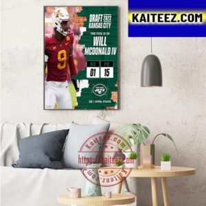 New York Jets Select Iowa State DE Will McDonald IV In The 2023 NFL Draft Art Decor Poster Canvas