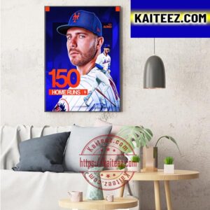 New York Mets Pete Alonso 150 Home Runs In MLB Art Decor Poster Canvas