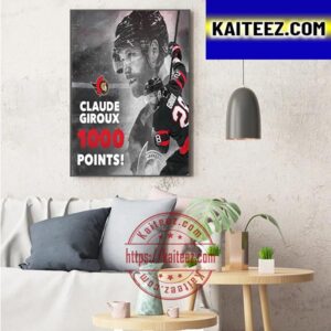 Ottawa Senators Claude Giroux 1000 Career Points Art Decor Poster Canvas
